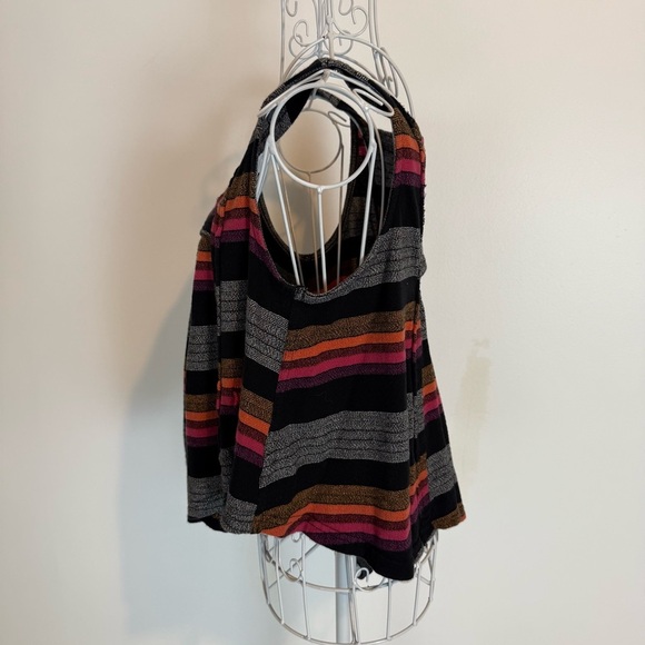 Free People multicolor Embroidered Crop Swing Tank Top XS cut out back cotton - Picture 4 of 9